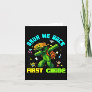 Funny Bruh We Back First Grade Dabbing Gamers Boys Card
