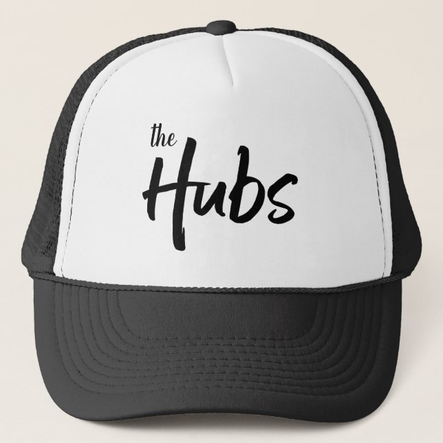 Funny Brush Script Typography for Him Trucker Hat (Front)
