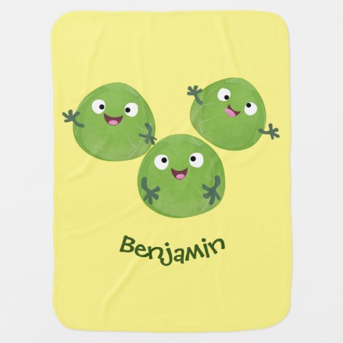 Funny Brussels sprouts vegetables cartoon Baby Blanket