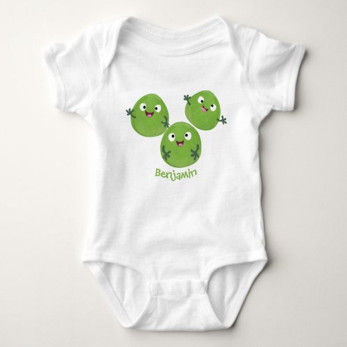 Funny Brussels sprouts vegetables cartoon Baby Bodysuit