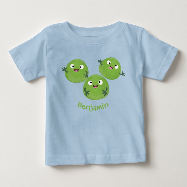 Funny Brussels sprouts vegetables cartoon Baby T-Shirt (Front)