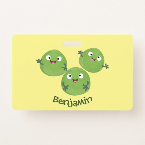 Funny Brussels sprouts vegetables cartoon Badge