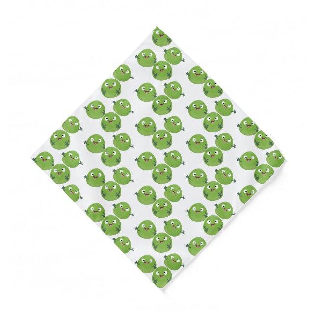 Funny Brussels sprouts vegetables cartoon Bandana (Front)