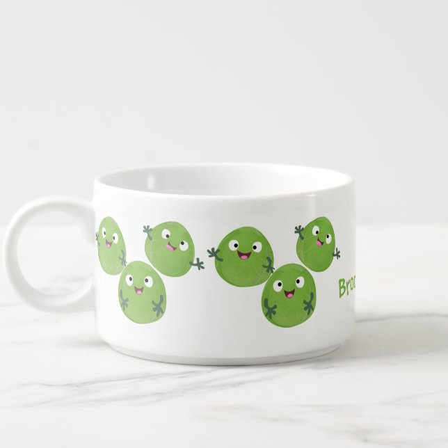 Funny Brussels sprouts vegetables cartoon Bowl (Right)