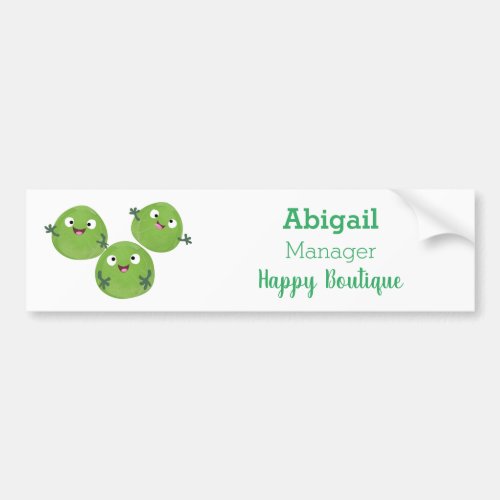 Funny Brussels sprouts vegetables cartoon Bumper Sticker