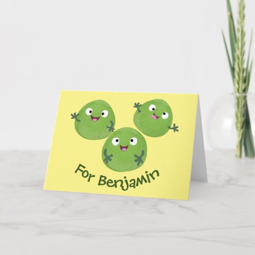 Funny Brussels sprouts vegetables cartoon Card