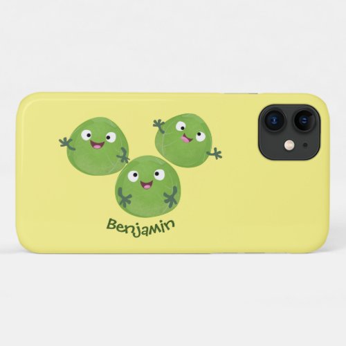 Funny Brussels sprouts vegetables cartoon iPhone 11 Case
