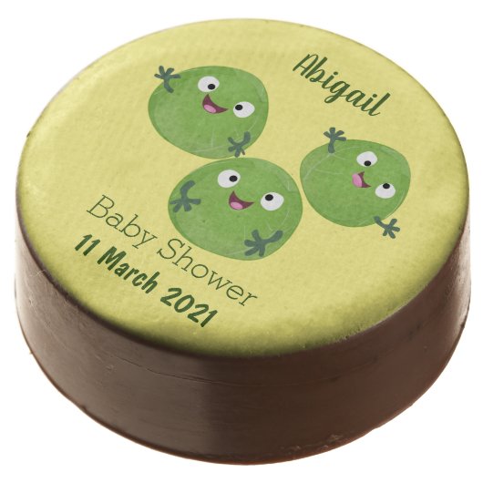 Funny Brussels sprouts vegetables cartoon Chocolate Covered Oreo (Angled)