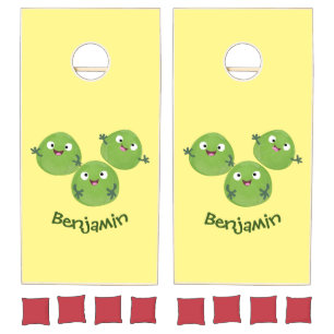 Funny Brussels sprouts vegetables cartoon Cornhole Set