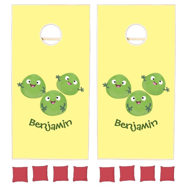 Funny Brussels sprouts vegetables cartoon Cornhole Set (Set)
