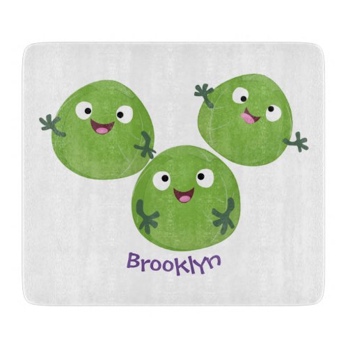 Funny Brussels sprouts vegetables cartoon Cutting Board