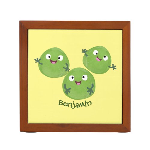 Funny Brussels sprouts vegetables cartoon Desk Organizer