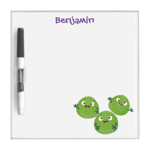 Funny Brussels sprouts vegetables cartoon Dry Erase Board