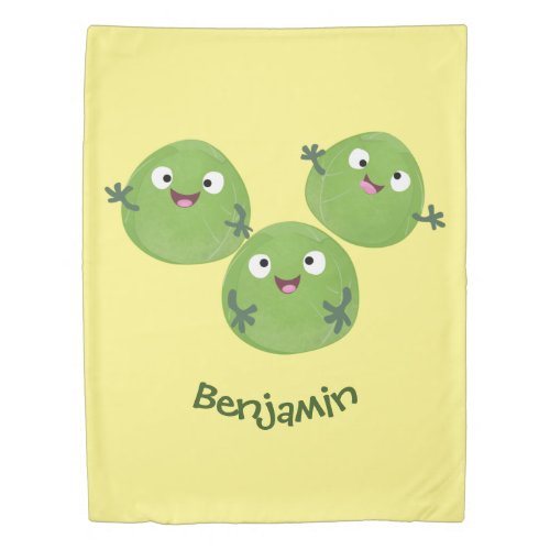 Funny Brussels sprouts vegetables cartoon Duvet Cover