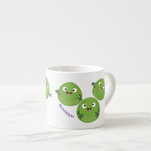 Funny Brussels sprouts vegetables cartoon Espresso Cup