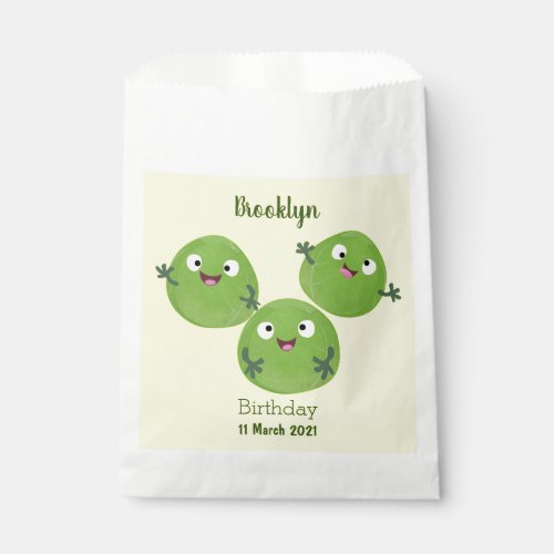 Funny Brussels sprouts vegetables cartoon Favor Bag