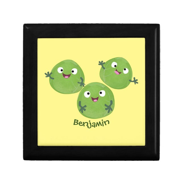 Funny Brussels sprouts vegetables cartoon Gift Box (Front)