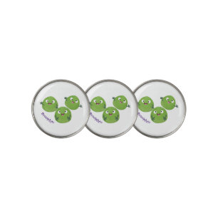 Funny Brussels sprouts vegetables cartoon Golf Ball Marker
