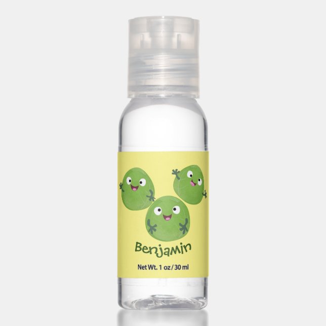 Funny Brussels sprouts vegetables cartoon Hand Sanitizer (Front)