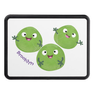 Funny Brussels sprouts vegetables cartoon Hitch Cover