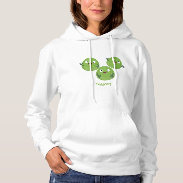 Funny Brussels sprouts vegetables cartoon Hoodie (Front)