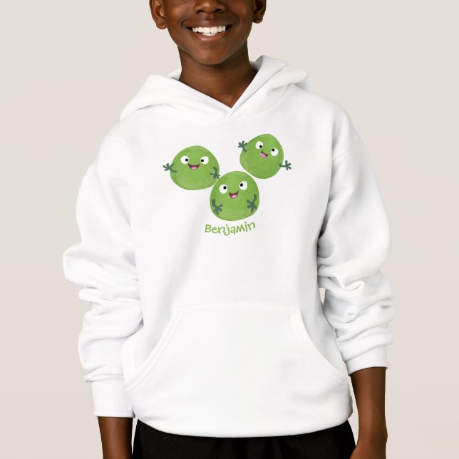 Funny Brussels sprouts vegetables cartoon Hoodie (Front)