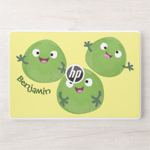 Funny Brussels sprouts vegetables cartoon HP Laptop Skin