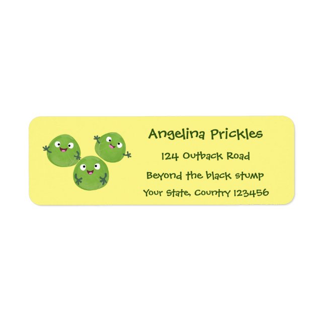Funny Brussels sprouts vegetables cartoon Label (Front)