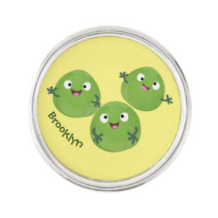 Funny Brussels sprouts vegetables cartoon Lapel Pin