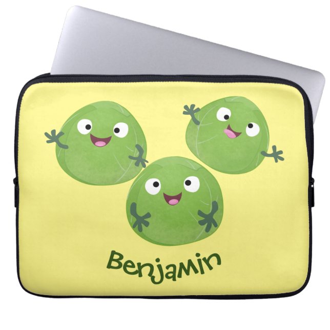 Funny Brussels sprouts vegetables cartoon Laptop Sleeve (Front)