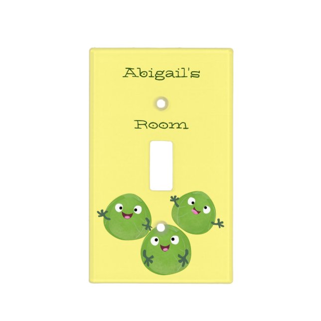Funny Brussels sprouts vegetables cartoon Light Switch Cover (Front)
