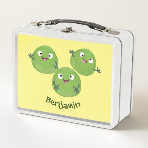 Funny Brussels sprouts vegetables cartoon Metal Lunch Box