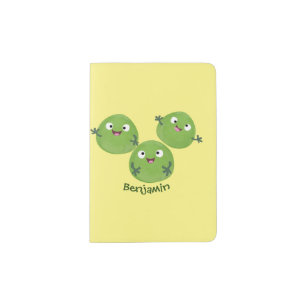 Funny Brussels sprouts vegetables cartoon Passport Holder