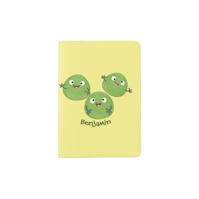 Funny Brussels sprouts vegetables cartoon Passport Holder (Front)