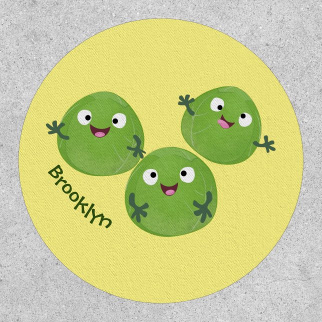 Funny Brussels sprouts vegetables cartoon Patch (Front)