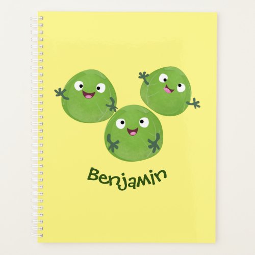 Funny Brussels sprouts vegetables cartoon Planner