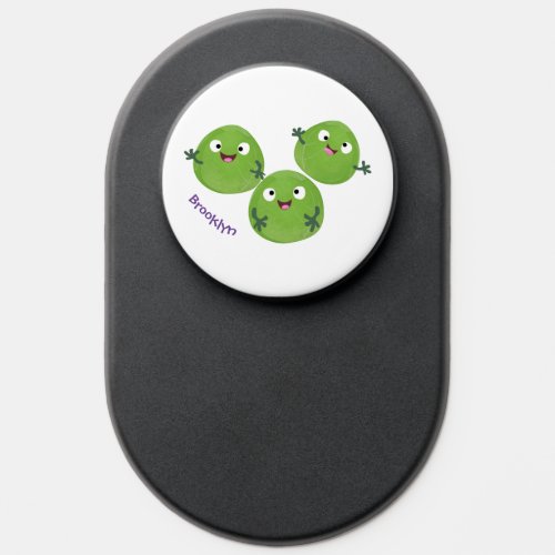 Funny Brussels sprouts vegetables cartoon PopSocket