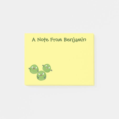 Funny Brussels sprouts vegetables cartoon Post_it Notes