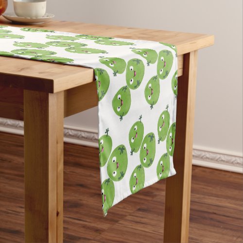 Funny Brussels sprouts vegetables cartoon Short Table Runner