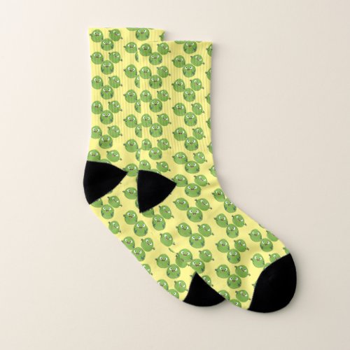 Funny Brussels sprouts vegetables cartoon Socks