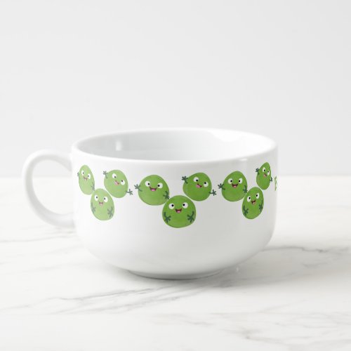 Funny Brussels sprouts vegetables cartoon Soup Mug