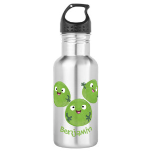 Funny Brussels sprouts vegetables cartoon Stainless Steel Water Bottle