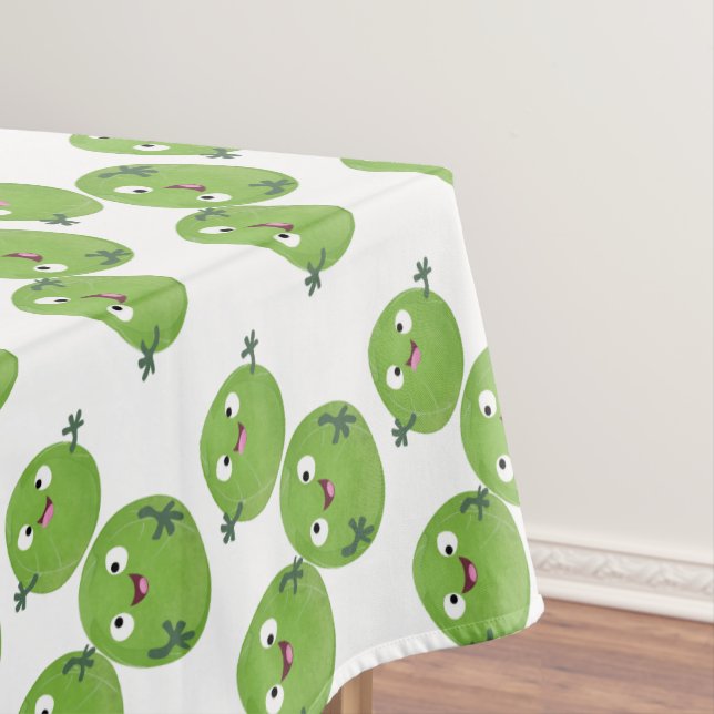 Funny Brussels sprouts vegetables cartoon Tablecloth (In Situ)
