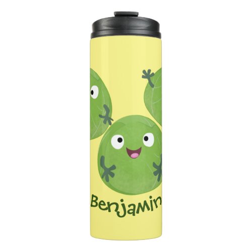Funny Brussels sprouts vegetables cartoon Thermal Tumbler