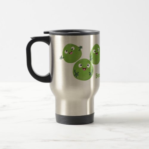Funny Brussels sprouts vegetables cartoon Travel Mug