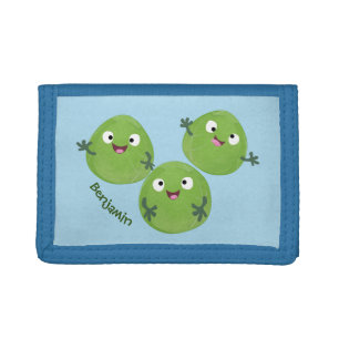 Funny Brussels sprouts vegetables cartoon Trifold Wallet