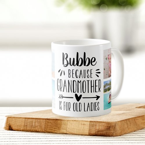 Funny Bubbe Grandchildren Names  Photo Collage Coffee Mug