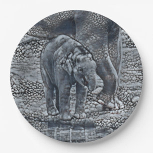 funny bubble elephant baby paper plates