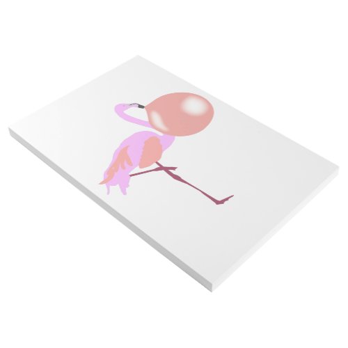 Funny Bubble Gum Flamingo Blowing Bubble Gallery Wrap
