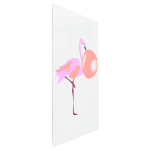 Funny Bubble Gum Flamingo Blowing Bubble Metal Print
